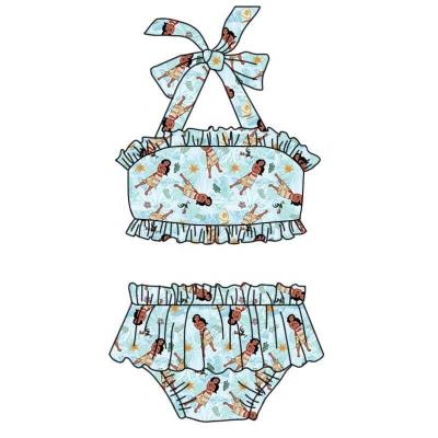 China Wholesale Moana princess plus size bikini swimwear summer mermaid print baby swimwear kids clothing for sale