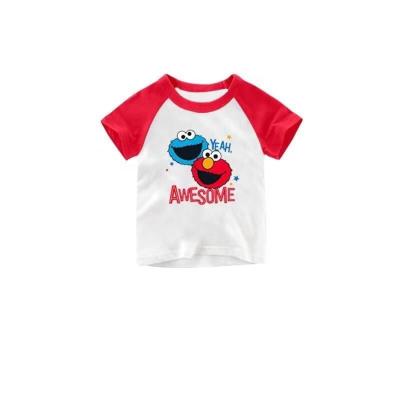 China Wholesale Plus Size Short Sleeve Baby Boy Letters Awesome Raglan T Shirt Fashion Children Kids for sale