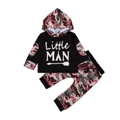 China Baby Boy Clothes Long Hoodie Plus Size Camouflage Top Pants Little Boys Clothes 2 Pcs Falls Winter Clothes for sale