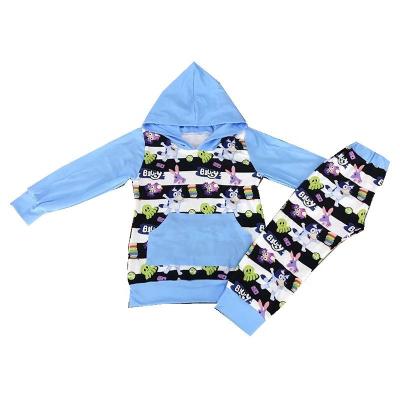 China Boutique kids casual hoodie sets bluey-octopus pattern printed fashion boys hoodies clothes for sale