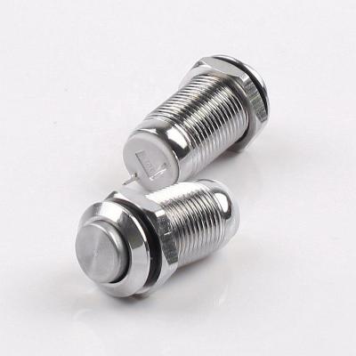 China 1NO 10mm metal push button switch no lamp latching 2 terminal nimi button flat head waterproof switch for sale