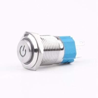 China 1NO1NC ip66 membrane high head self-locking 4a power led no NC push button switch for sale