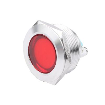 China Industrial control equipment 25mm LED lamp 6V12V24V36V48V110V220V flat metal singal warning light for sale