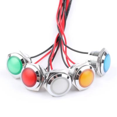 China Control Equipment 16mm Mirror Signal Lamp 6V12V24V36V48V110V220V Industrial Mirror High Brightness Signal Indicator LED Indicator Light for sale