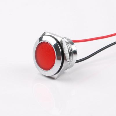 China Industrial Control Equipment 16mm Metal LED Indicator Power Supply Equipment Short Spherical Type Signal Lamp With 3V6v12v24v110v220V Wire for sale