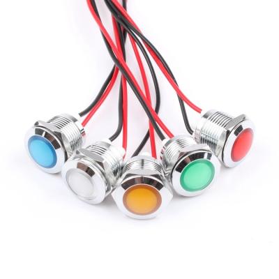 China 6V12V24V36V48V110V220V Equipment 12mm LED Indicator Light Mirror Industrial High Brightness Signal Indicator Lamp for sale