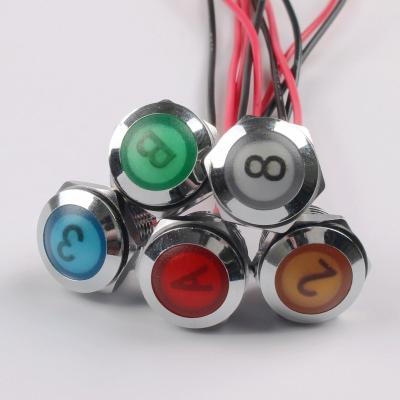 China Industrial Control Equipment 12mm Spherical Metal Warning Light Belt LED Signal Light Can Be Customized Model Text Number Five Colors Optional for sale