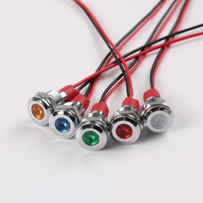 China 3V/6V/12V/24V/220V Metal Equipment 10mm Metal Indicator LED Power Indicator Light Highlight Lamp Waterproof Indicator (Ball Head) for sale