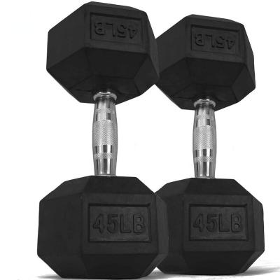 China Factory Direct Anti-Slip Rubber Hex Dumbbell Set for sale