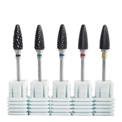 China Under Bite Nail Remover Black Strong Ceramic Bullet Shape Desktop Head Corn Drill Ceramic Toenail Nail Drill Bit for sale