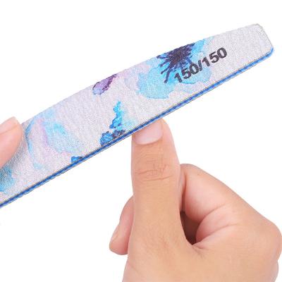 China Fashionable design and color half moon nail file, double sided nail file 6 sticks 80 /100/150/180/240/320 nail file for sale