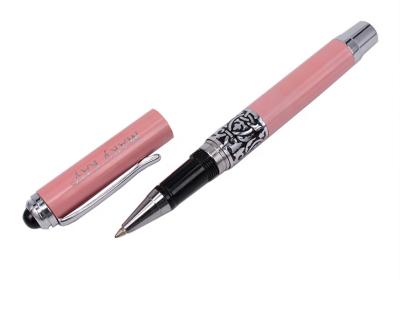 China Business Pink Lady Pen Metal Female Pen With Logo Printed Pen Pink Tip Gel Ink Promotional Gift for sale