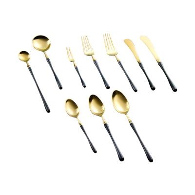 China Sustainable Factory Wholesale Cheap Gold Flatware Set Stainless Steel For Hotel Restaurant for sale