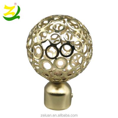 China ZELUAN Rustic Spherical Curtain Rod Finials, Chinese Curtain Rod Manufacturers Backs Custom Curtain End Cap for sale