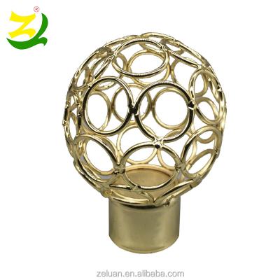 China ZELUAN New Products Rustic Metal Round Shaped Curtain Rod Accessories Finials for sale