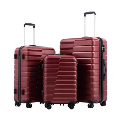 China High Quality Fashionable Luggage Expandable 3 PCS Suitcase Set Hard Shell PC+ABS Cabin Trolley Case With 4 Spinner Wheels for sale