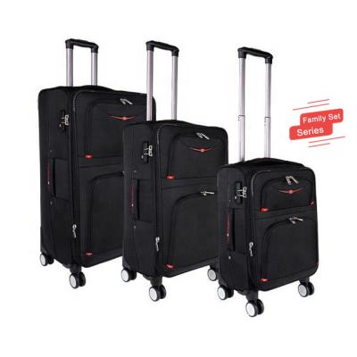 China High Quality 1200D Luggage Set Soft Trolley Business 3 Piece Suitcase Luggage Trolley Set With Strong Telescopic Aluminum Trolley Handle for sale