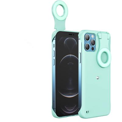 China Anti-fall Newly Selfie Ring Light for Live Stream /Beauty/Makeup/Video Ring Light Phone Case Max LED Flashlight Mobile Phone Case Cover for sale