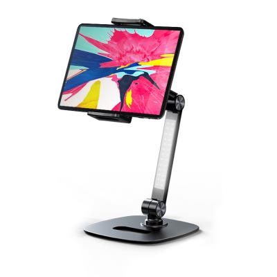 China Equipped with Lamp + 360 Degree Adjustment + Height Angle Photo Props Aluminum Alloy Desktop Phone Holder Foldable Adjustable Stand Tablet Holder with Lamp for sale