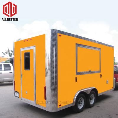 China Mobile Vegetable Processing Plant Square Food Trucks Ice Cream Vending Cart Popular Food Trailer Barbecue Food Comercial Best for sale