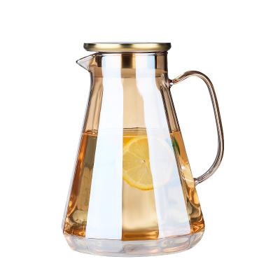 China Viable High Borosilicate Heat Resistant Thickened Glass Prevent Crack Large Capacity Tea Coffee Fruit Juice Kettle Water Cold Cup for sale