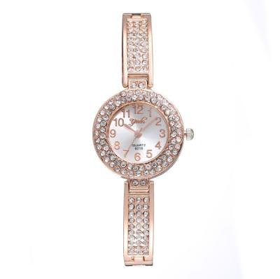 China New Automatic Date Women's Personality Alloy Set Quartz Watch Women's Diamond Watch Full for sale