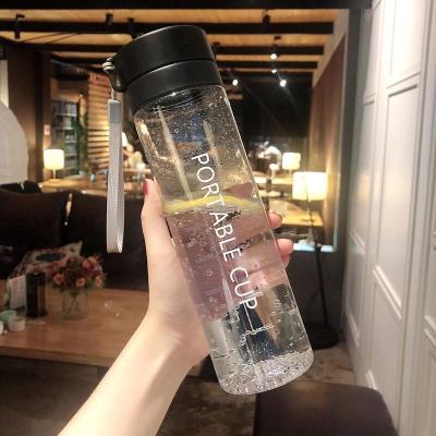 China Custom 800ml INS Travel Water Cup Large Capacity Bottle Sports Cup Viable Plastic Single Viable Leak Proof Transparent Gift for sale