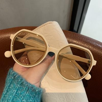 China Fashion sunglasses shape round frame INS sunglasses women big frame personality candy color sunglasses Amazon glass men and women for sale