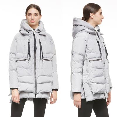 China Waterproof Women's Stripper Coat Down Jacket Long Sleeve Zipper Pockets Short Coats Custom Logo for sale