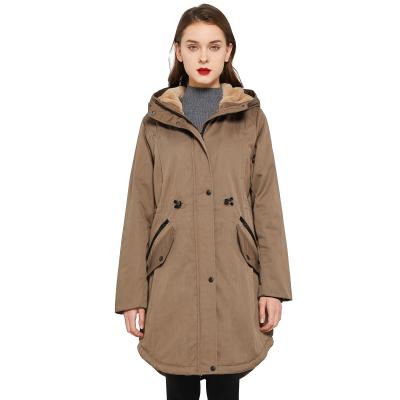 China Warm Thick Coat Women Anti-wrinkle Fur Lining Ladies Winter Jacket Long Hooded Parka Coat for sale