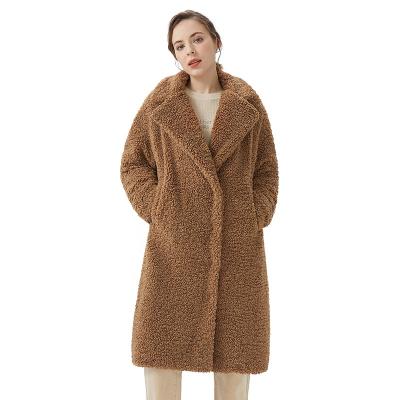 China Wholesale Custom Windproof Teddy Bear Fur Coat Women Sheep Fleece Long Teddy Coat Women Jacket for sale