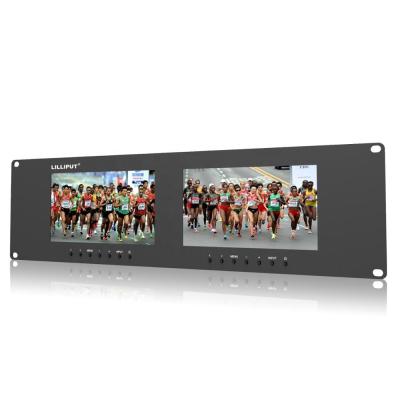 China LILLIPUT RM-7024 Speaker Dual 7 Inch 3RU IPS VGA LCD Rack Mount Monitor Portable 2 Screens Broadcast Monitor for sale