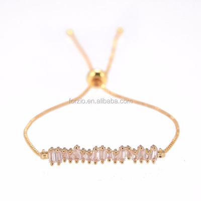 China New Stylish Wholesale BC1038 Elegant Gold Plated Jewelry Chain Bracelet For Women, Zircon Connector Bracelet for sale