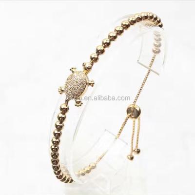 China Stylish New Style BC1121 Micro CZ Diamond Pave Adjustable Turtle Charm Bracelet for sale