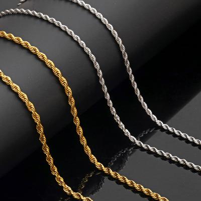 China SN9001 Hot Sale Hiphop Jewelry Unisex Chain IPG Plated Stainless Steel Rope Chains Necklace For Men for sale