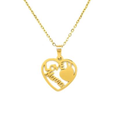 China CLASSIC 18k Gold Plated Stainless Steel Love Mom Necklace for sale