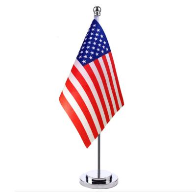 China Sports Club Blank Sublimation Desktop USA Flags Maker Custom Polyester American Table Flag for sale