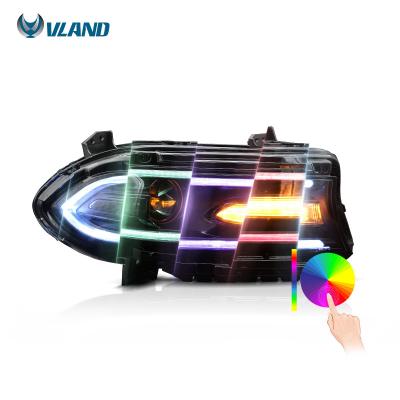 China Wholesale Automobile Lamp Vland RGB Headlight With Sequential LED Head Lamp Assembly 2015-2019 For Dodge Charger for sale