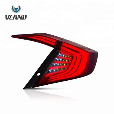 China Modified Type New 2016 Vland Style LED Tail Lights 2017 2018 2019 Rear Lamp Tail Lights For Honda Civic for sale