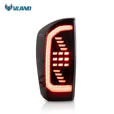 China Vland New Style Red Factory Turn Signal Led Lamp 2017-UP Turn Signal Rear Red Tail Lights 2016 For Toyota Tacoma Taillights for sale