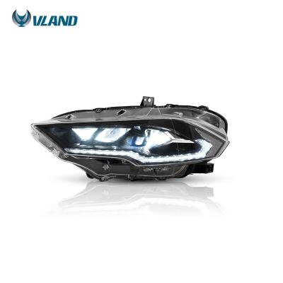 China PC+ABS VLAND Factory Headlights With Front Breathing Lamp Assembly 2018 Full LED Function Lens 2019 2020 For Ford Mustang for sale