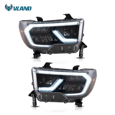 China Wholesale PC+ABS VLAND Sequoia 2008-2018 With Sequential Front Light Full LED 2007-2013 Turn Signal Headlights For Toyota Tundra for sale