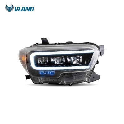 China PC+ABS VLAND Sells With Blast Full Function LED Front Light 2015 2016 2017-2020 Wholesale Headlights For Toyota Tacoma for sale