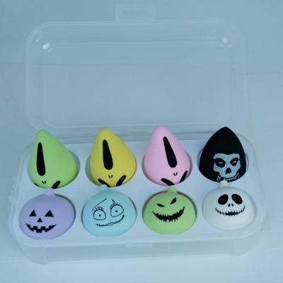 China Hot Selling Washable Cosmetics Beauty Halloween Decoration Theme Pumpkin Makeup Powder Puff Sponge Make Up Tool for sale