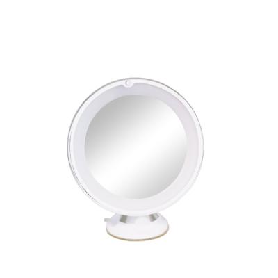 China Contemporary Round and Square Shape 10x Magnifying LED Lights Makeup Mirro 360 Degree Rotating Arm Suction Powerful Locking Cup for sale