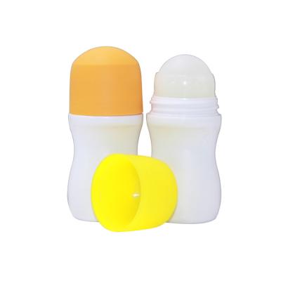 China Wholesale 50ml Cosmetic Container Deodorant Ball Bottle PE Plastic Bead Customized Bottle Lip Balm Roll On Packaging for sale