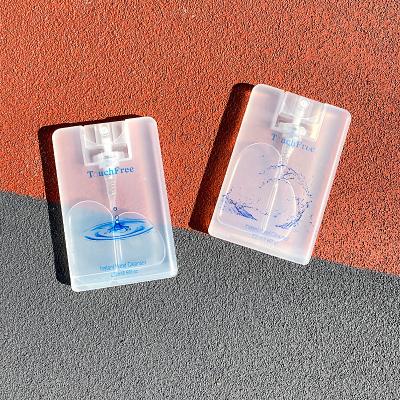 China Empty Patent 20ml Plastic Credit Card Mist Perfume Pocket Flat Spray Bottle for sale