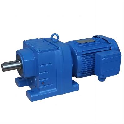 China Hotels R Series Gear Transmission AC Shaft Parallel Motor Gear Worm Electric Bevel Reducer Helical Reduction Motor for sale