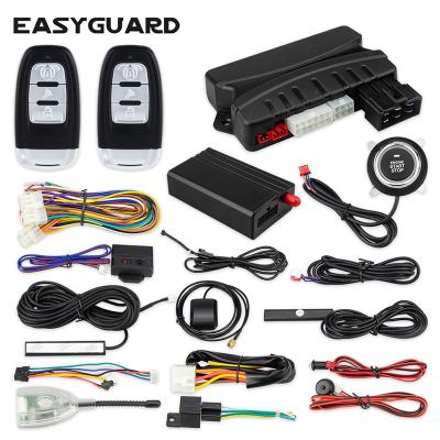 China Smartphone APP Control EASYAGUARD GPS Tracker Push Button Starter PKE Input Remote Start Stop Support Android and IOS GM/M Car Alarm System for sale