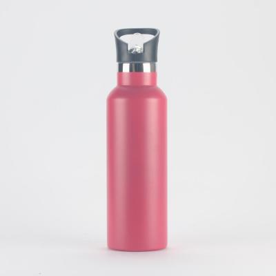 China 2020 Promotion Double Wall Viable 304 Stainless Steel Insulated Vacuum Sports Bottle, 600ml Straw Lid Vacuum Flask en venta